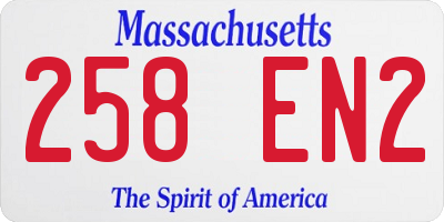 MA license plate 258EN2