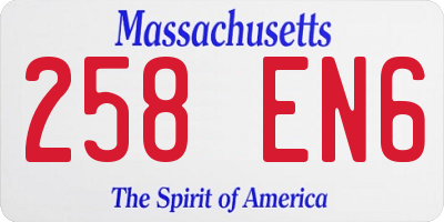 MA license plate 258EN6