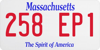 MA license plate 258EP1