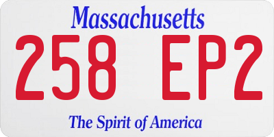 MA license plate 258EP2