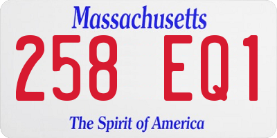 MA license plate 258EQ1