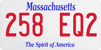 MA license plate 258EQ2
