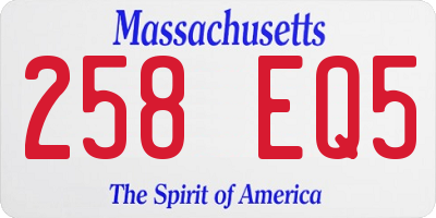 MA license plate 258EQ5