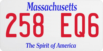 MA license plate 258EQ6