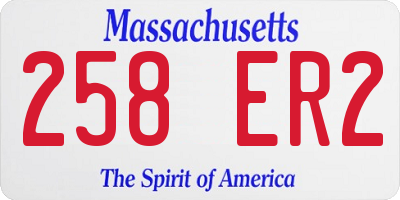 MA license plate 258ER2