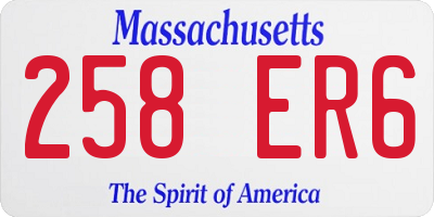 MA license plate 258ER6
