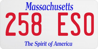 MA license plate 258ES0