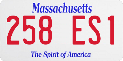MA license plate 258ES1