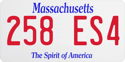 MA license plate 258ES4