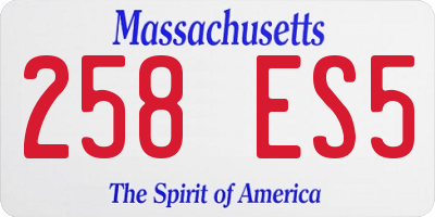 MA license plate 258ES5