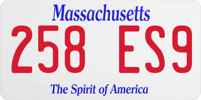 MA license plate 258ES9