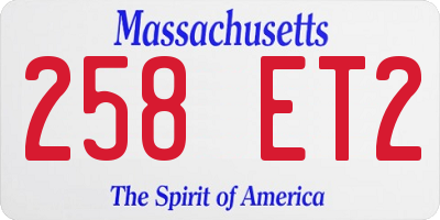 MA license plate 258ET2