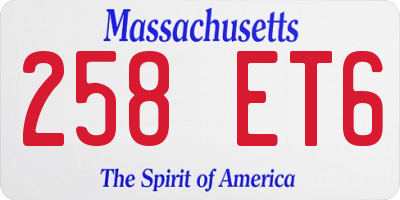 MA license plate 258ET6
