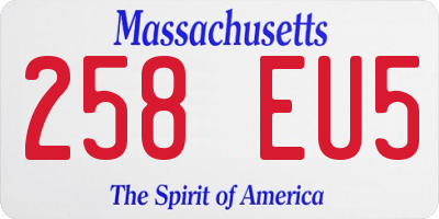 MA license plate 258EU5