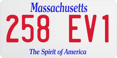 MA license plate 258EV1