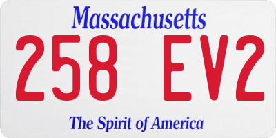 MA license plate 258EV2