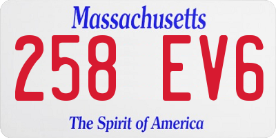 MA license plate 258EV6