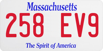 MA license plate 258EV9