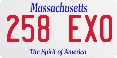 MA license plate 258EX0