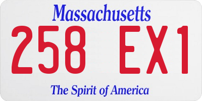 MA license plate 258EX1