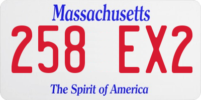 MA license plate 258EX2