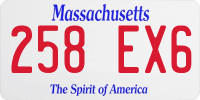 MA license plate 258EX6