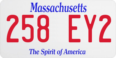 MA license plate 258EY2