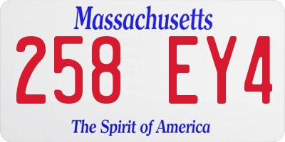 MA license plate 258EY4