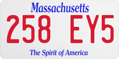 MA license plate 258EY5