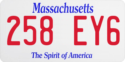 MA license plate 258EY6
