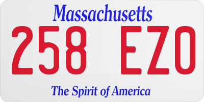 MA license plate 258EZ0