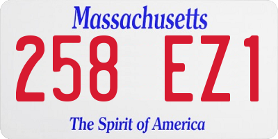 MA license plate 258EZ1