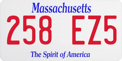 MA license plate 258EZ5