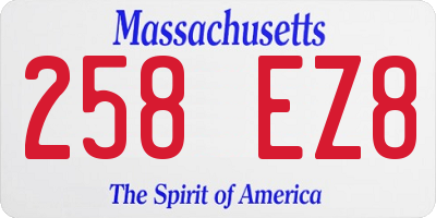 MA license plate 258EZ8