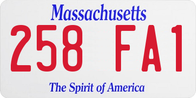 MA license plate 258FA1