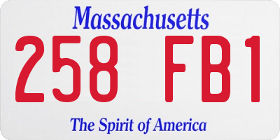 MA license plate 258FB1