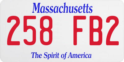 MA license plate 258FB2