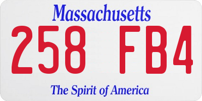 MA license plate 258FB4