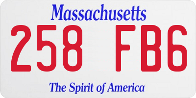 MA license plate 258FB6