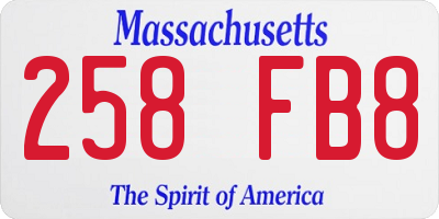 MA license plate 258FB8