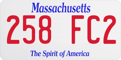 MA license plate 258FC2