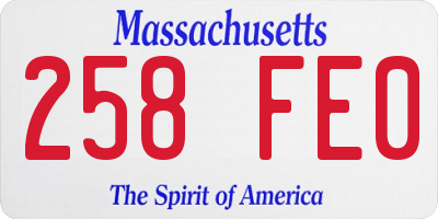 MA license plate 258FE0