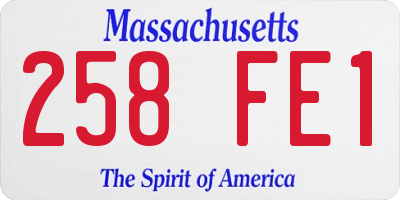 MA license plate 258FE1