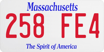 MA license plate 258FE4