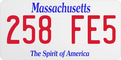 MA license plate 258FE5