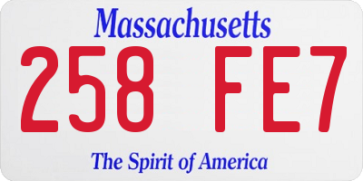 MA license plate 258FE7