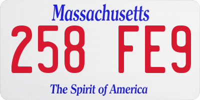 MA license plate 258FE9