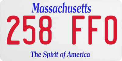 MA license plate 258FF0