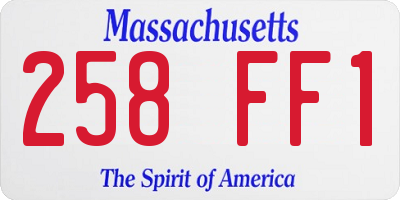 MA license plate 258FF1