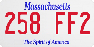 MA license plate 258FF2